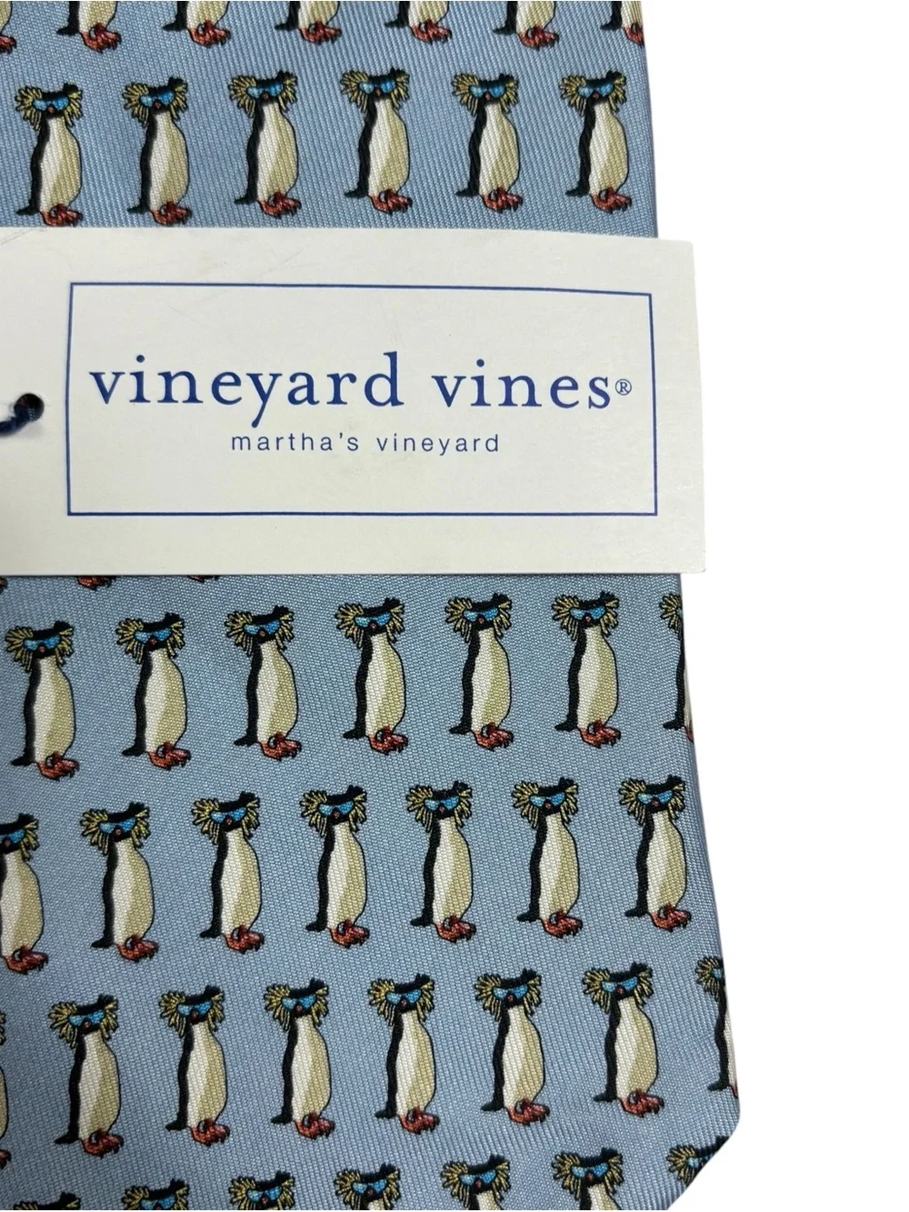Vineyard Vines NWT Allianz Custom Silk Necktie Tie Blue Penguins